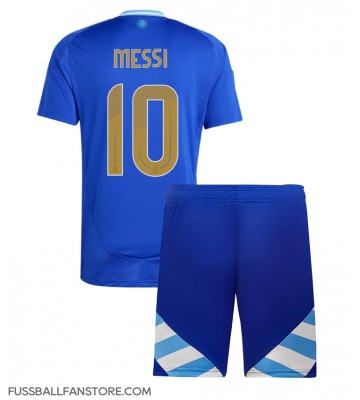 Argentinien Lionel Messi #10 Replik Auswärtstrikot Kinder Copa America 2024 Kurzarm (+ Kurze Hosen)